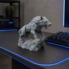 3D Printed Wolf Statue, Mechanical Style Wolf Figurine, Collectible Wolf Sculpture, Tabletop Ornament for Office Desk Shelf