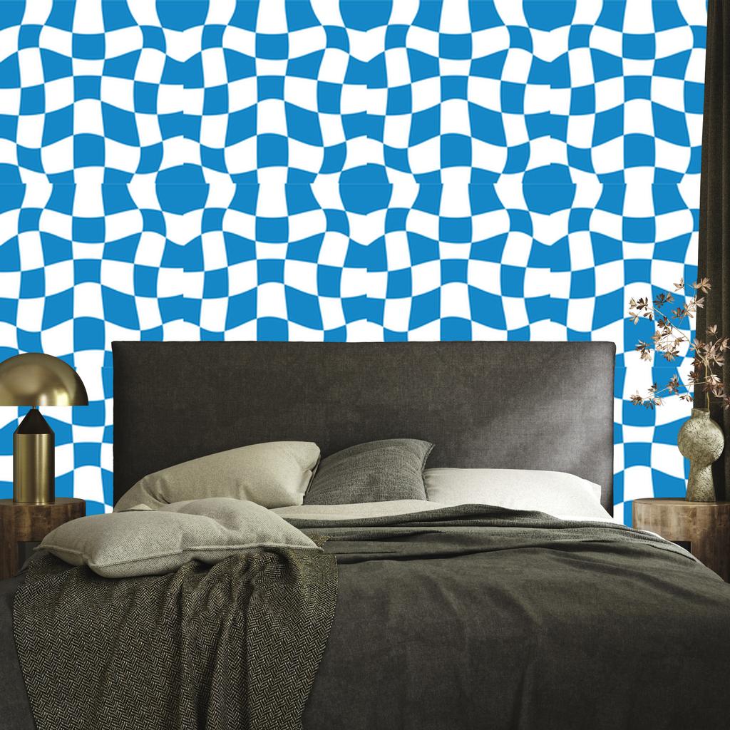 Wallpaper Free checkerboard blue and white, azure background 50x1000