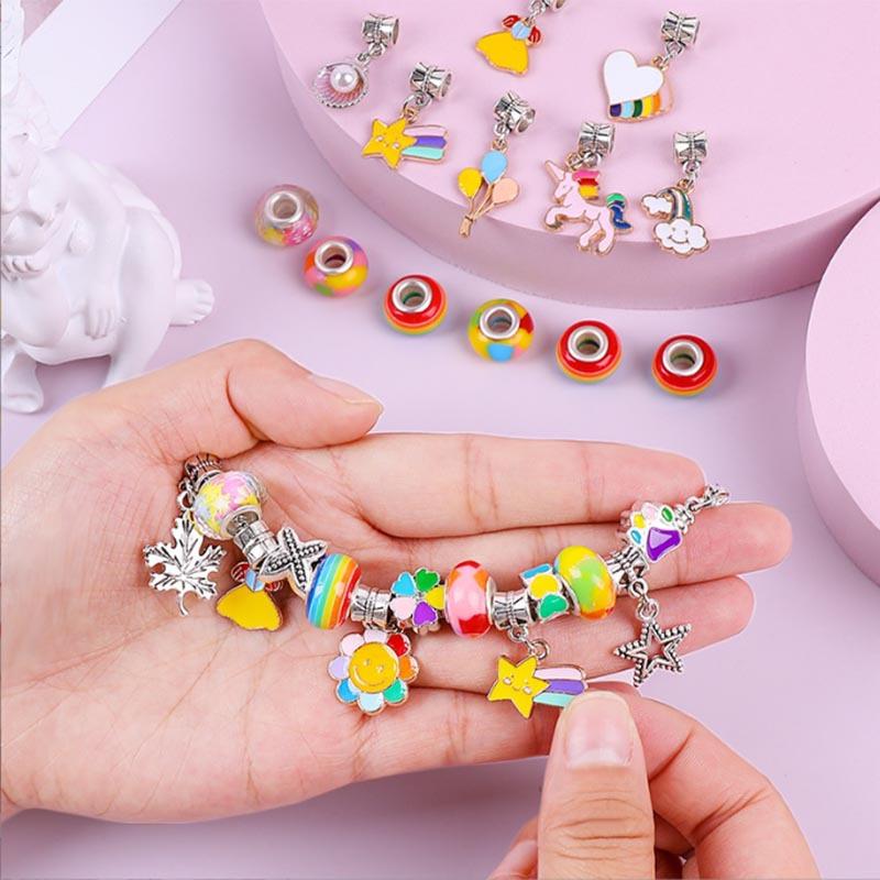 DIY Handmade Crystal Bead Bracelet Set for Kids - Jewelry Craft Kit & Festival Gift