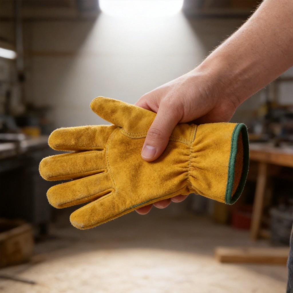 Work Gloves Cowhide Leather Gardening Mechanical Welding Safety For Industrial Use