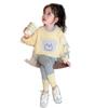 Höst Koreansk Stil Flickors Patchwork Sweatshirt & Leggings Set