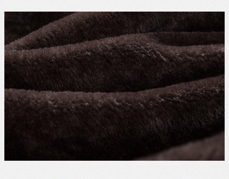 New top thickened fleece leather jacket autumn and winter men's leather jacket PU leather light business casual square collar fashion hundred