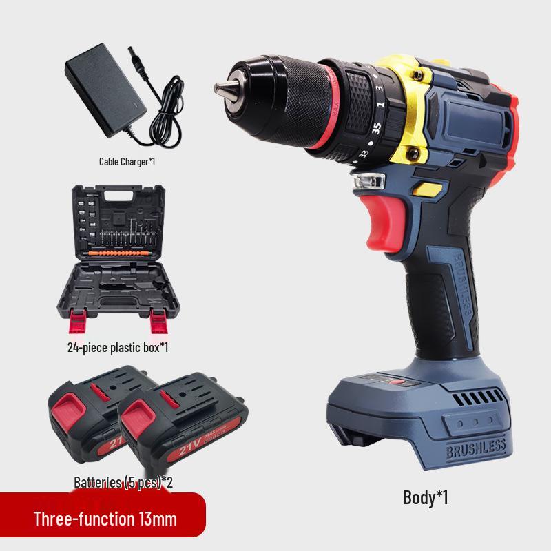 Cross 21V Lithium Battery Hand Drill Screwdriver - Multifunctional Electric Impact Tool