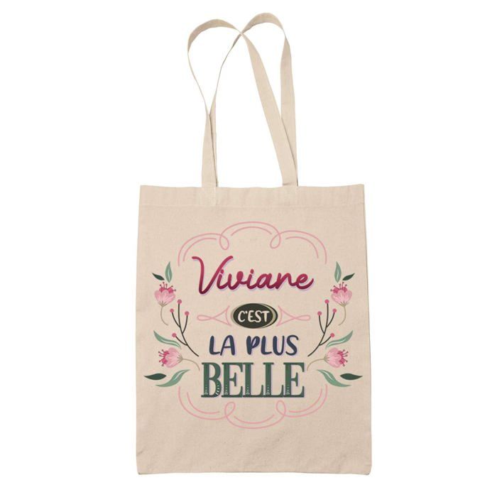 Sac cabas - PLANETEE - Viviane la plus belle - Jute - Imprimé en France - Anses solides