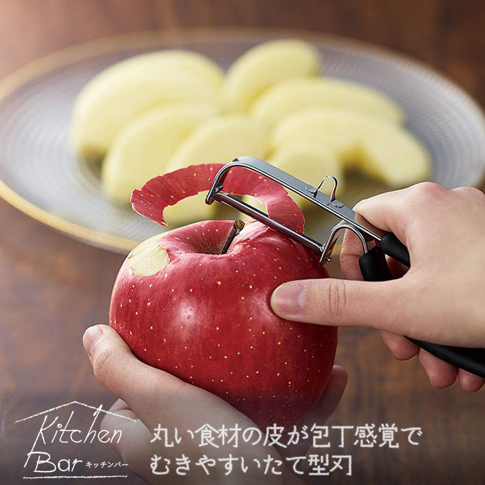 Shimomura Kogyo Professional Grade Vertical Color Dishwasher for Burdock Root Juicing Peeler, Black, Grip, Safe, (KIB-609)