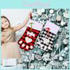 Cozy Red And Black Plaid Dog Paw Christmas Stocking Festive Gift Bag For Kids