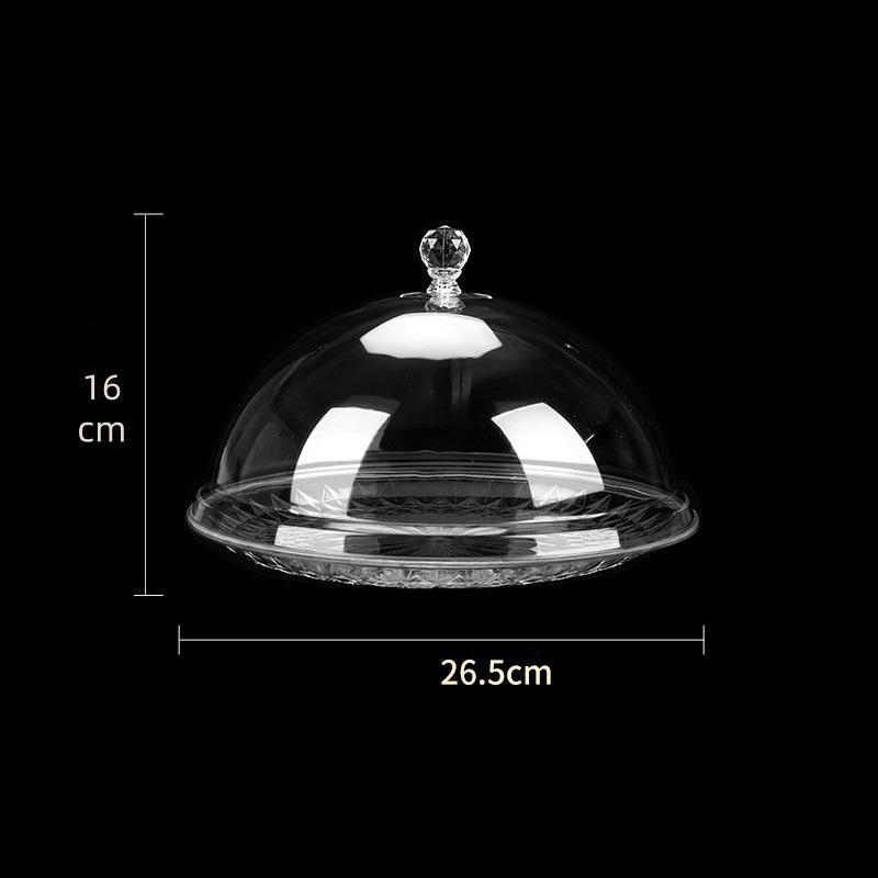 Fruit tray with cover Transparent acrylic plastic round food dust cover Snack Dim sum display Dried fruit tray cover