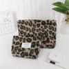 Retro Leopard Print Wool Storage Bag - High-End Travel Makeup & Coin Purse