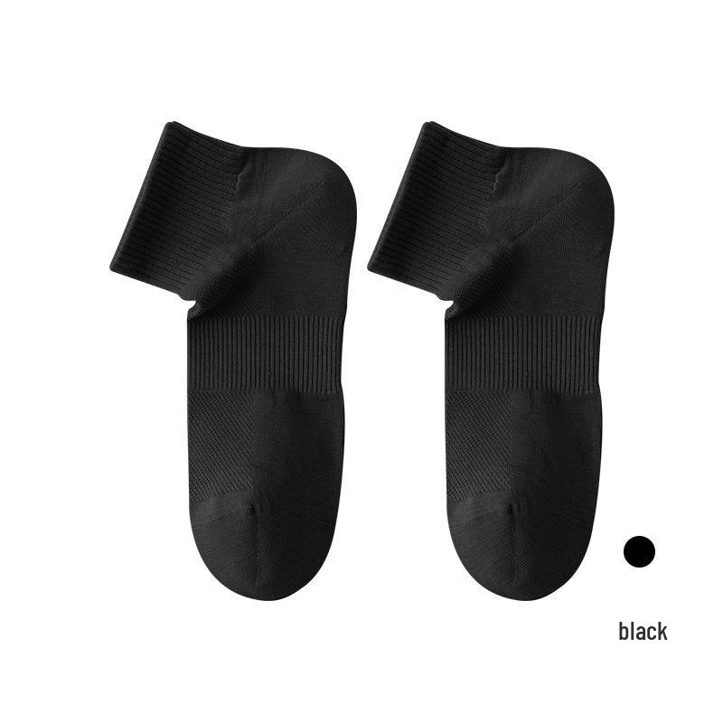 Men s Breathable Cotton Mesh Anti-odor Mid-length Summer Socks One Size