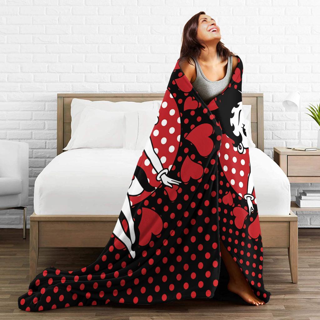 B-Bettys Boops Blanket Quality Super Warm  Throw Blanket Winter Camping Bedroom Comfortable Bedspread