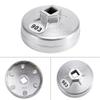 Cheie tubulară pentru filtru de ulei cu 14 caneluri, 74mm, aluminiu, extractor, culoare argintie, pentru Chery Siena