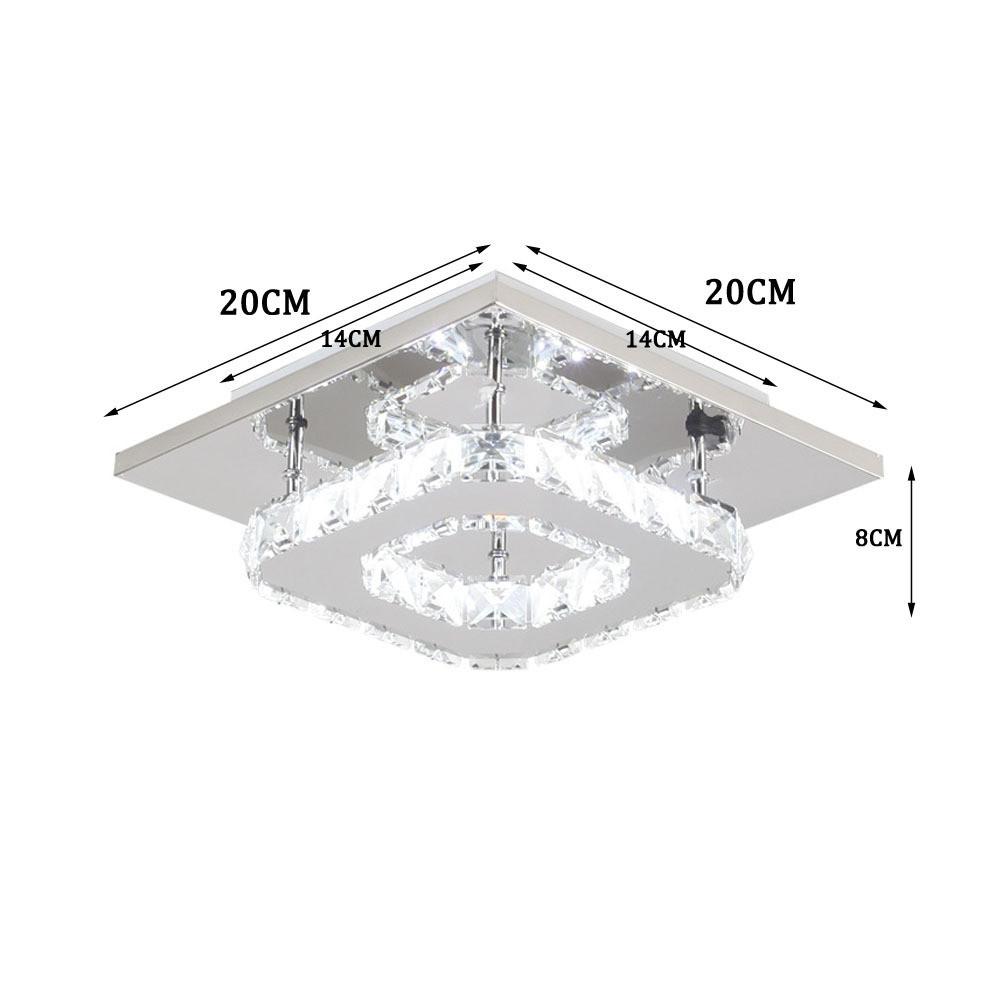 

Crystal Livingroom Home Led Square Ceiling Lamp Chandelier Warm Light Cold Monolayer Warm Light,20cm/7.87in