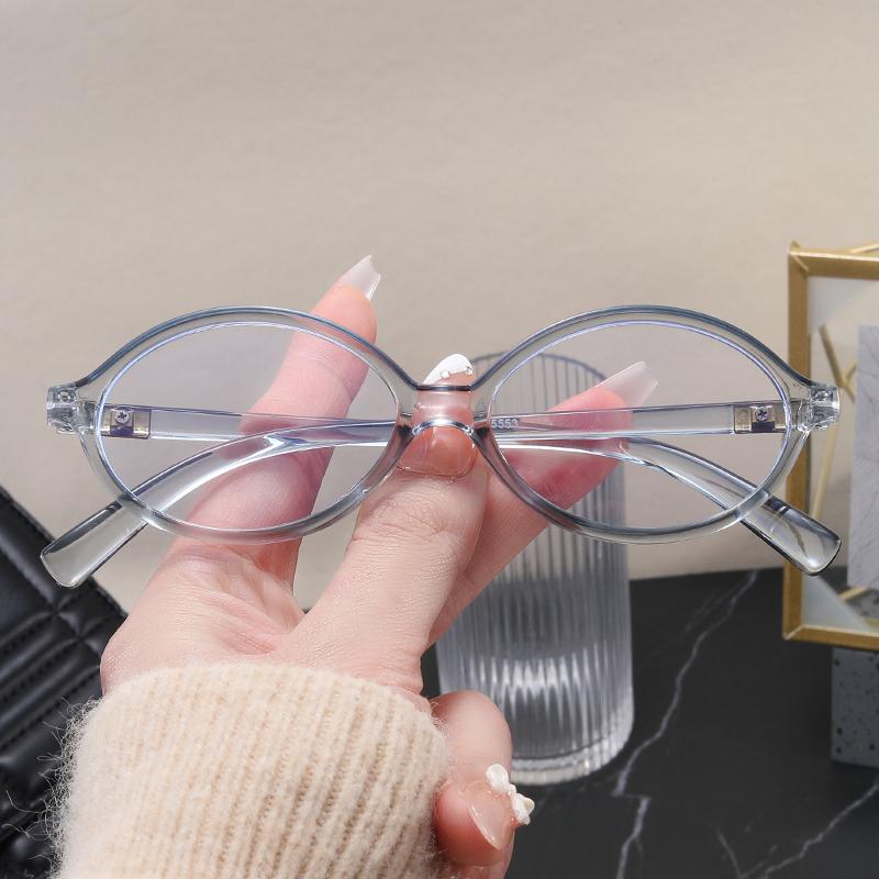 Y2K Retro Oval Frame Anti Blue Light Women's Glasses Sweet Cool Spicy Girl Fashion Leopard Pattern Decorative Glasses