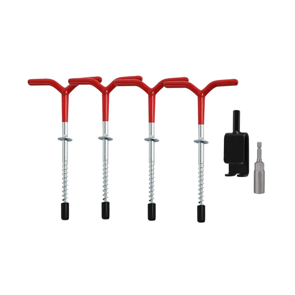 Ice Anchor Tool Kit 1pc Ice Anchor Drill Adapter with 4pcs Threaded Spikes  Fishing Shelter Stakes Universal Fishing Tool