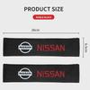 2pc Car Shoulder Strap Covers Shoulder Protector Pad For Nissan Qashqai X-Trail T32 Juke Tiida Leaf 350Z Rogue Murano Nismo Logo