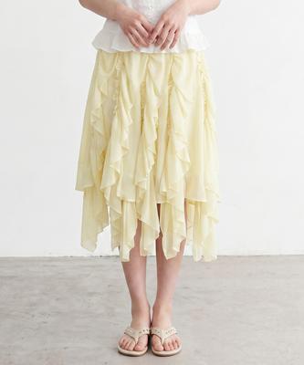 Top Girl Mix Frill Drop Midi Skirt_T611Bt729