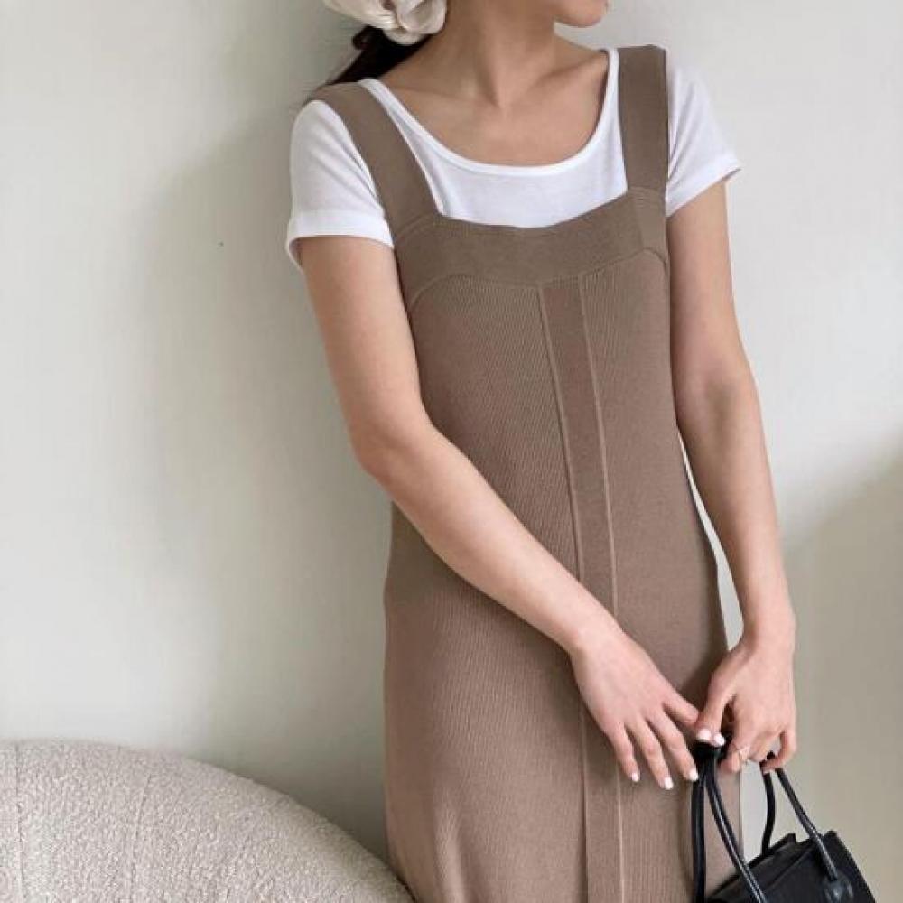 New Arrivals Open Run Slender Knit Bustier Slim Fit Viscose Sleeveless Dress