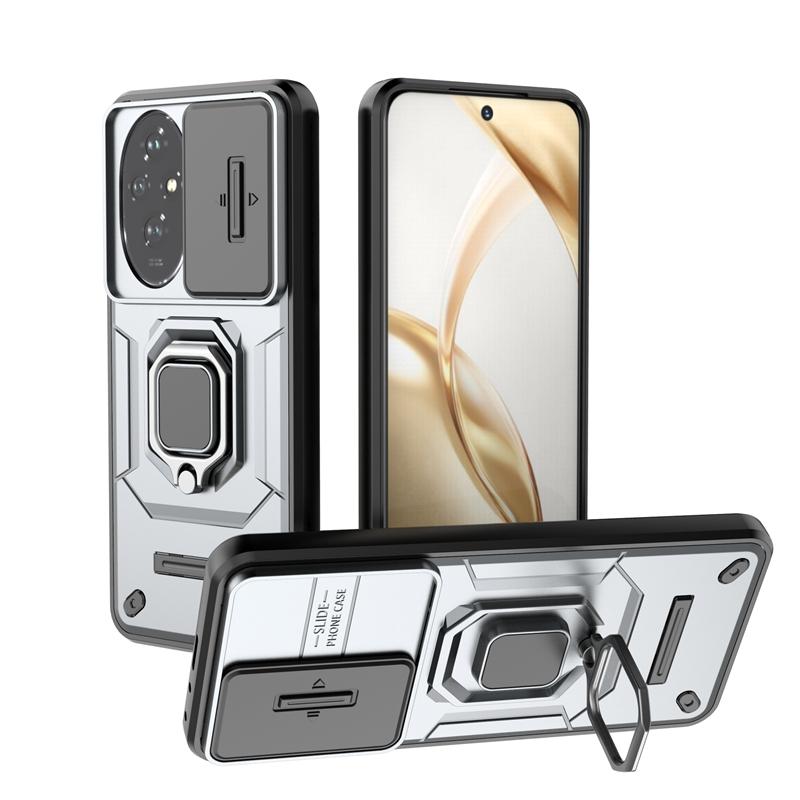 For Honor 200 Case Cover Honor 200 Capas Shockproof PC Back Phone Bumper Slide Lens Ring Holder Fundas Huawei Honor 200 Honor200