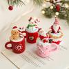 Christmas Resin Mug Santa Snow Artificial Crafts Desktop Decoration Home Resin Breakfast Milk Mug Creative Gift Home Decoration