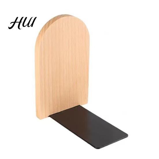Home Storage Rack Wood Bookends Thickened Anti-Tip Heavy Duty Book Stand with Scratch Free Polished Edges Durable Holder for Office Desk