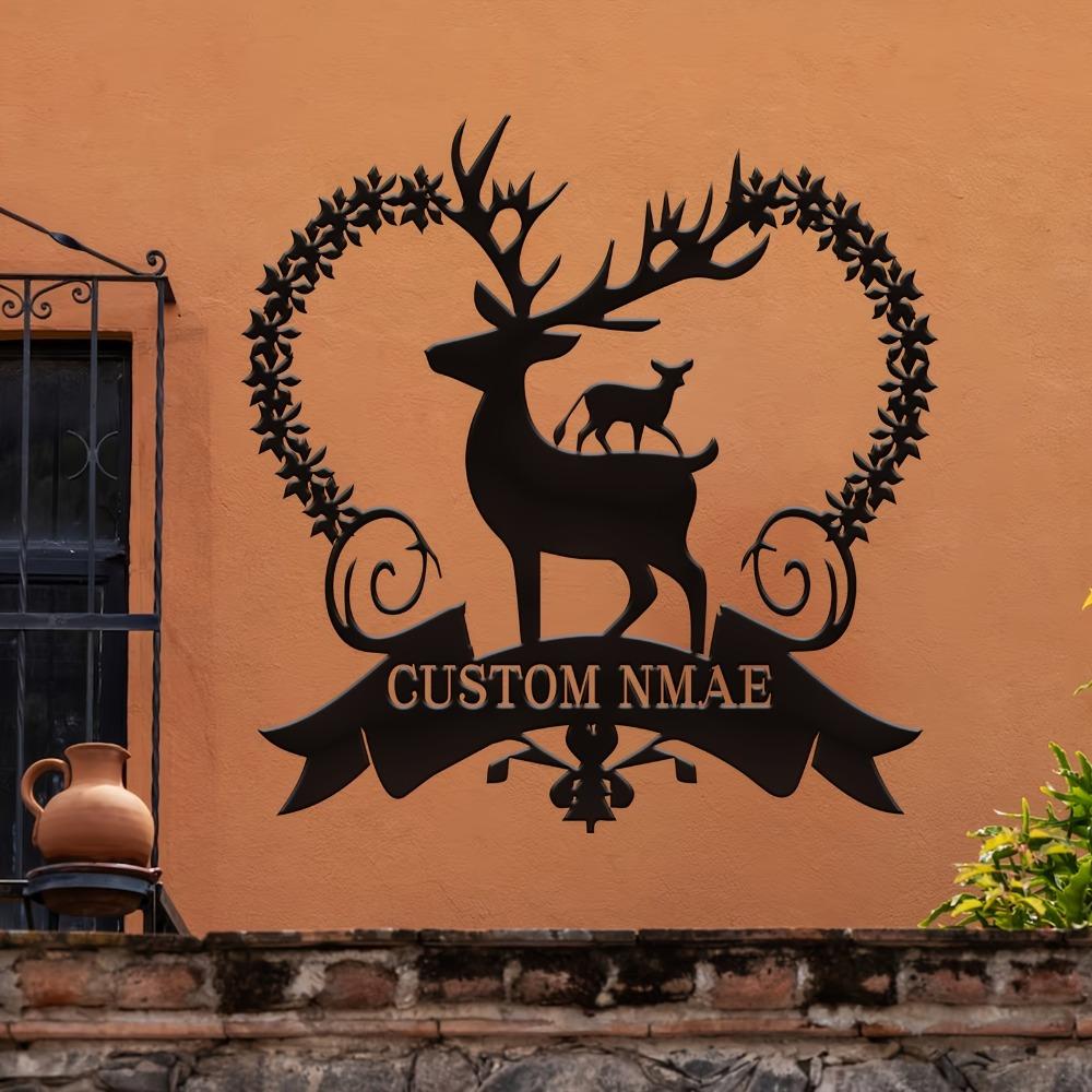 Enchanting Custom Heart Shaped Deer Metal Wall Art for Home Outdoor Decor Lovely Gift