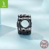 Electroplated Black Rose Diy Beads, Dark Wind Mysterious 925 Sterling Silver Bracelet Beads Scc2380