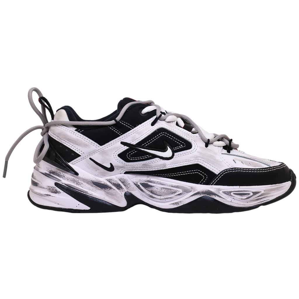 Nike M2K Tekno Abriebfeste Niedrige Chunky Sneaker Unisex Schwarz Weiß AV4789-104(TeamF-)
