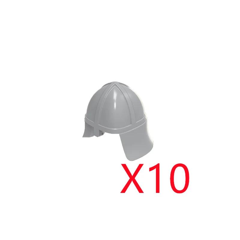 Medieval Knight MOC Building Block Helmet Mask Soldier Weapon Short Trident Shoulder Armour Vest Gun Hoe Axe Sword Toy Gift K049