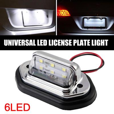 Luce targa per auto a 6 LED 12V-24V Lampada per rimorchio per furgone bianca impermeabile Targa per camion per barche Tai X2A9
