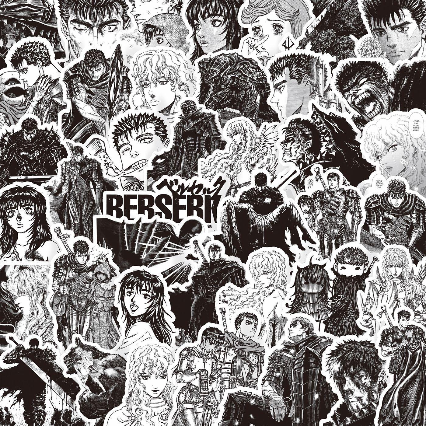82PCS Berserk Guts Casca Cartoon Stickers Decoration DIY Notebook Laptop Phone Water Bottle PVC Waterproof Graffiti Decal 82pcs