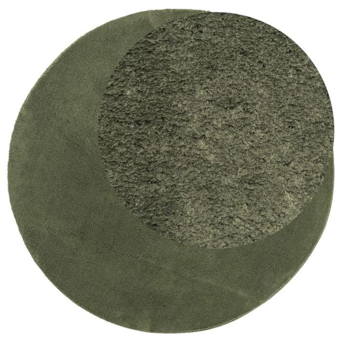 VidaXL HUARTE Soft and Washable Short-pile Rug Forest Green Ø 80 Cm 375103