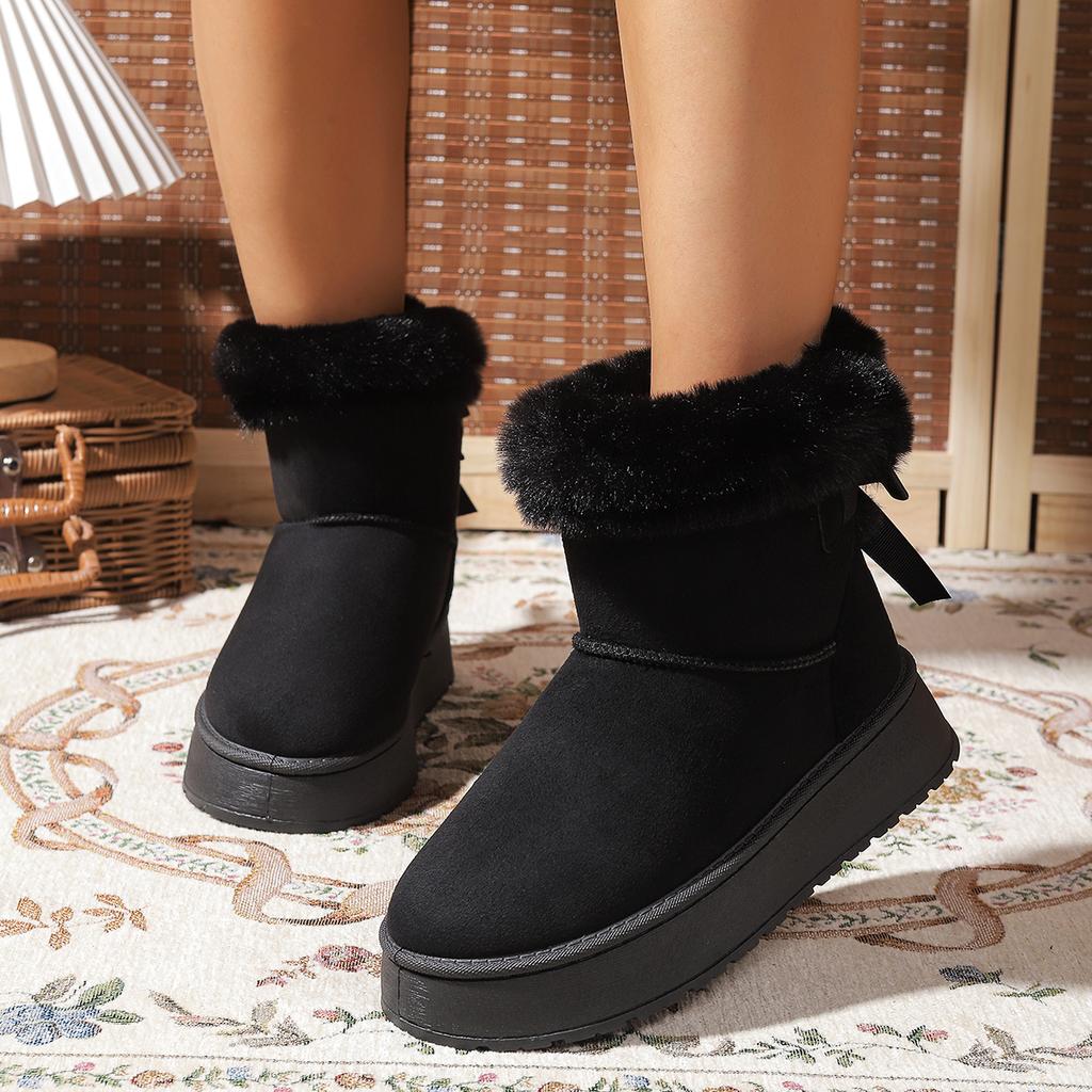 Fashion Women Boston Boots Snow Boots Winter 2025 New Platform Boots Cashmere Warm Thick Soles Comfortable Cotton Shoes for Women