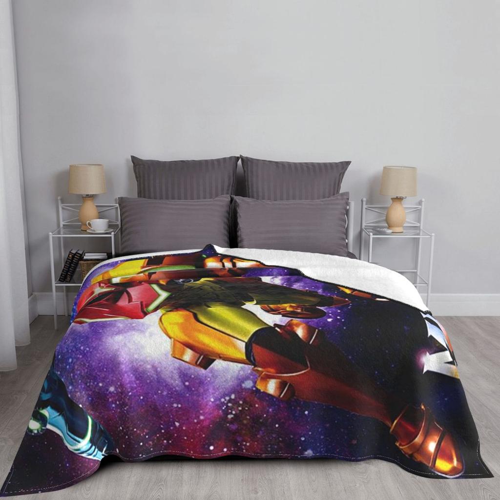 Game Metroid Blankets Soft Warm Flannel Throw Blanket Plush for Bed Living Room Picnic Travel Home Couch