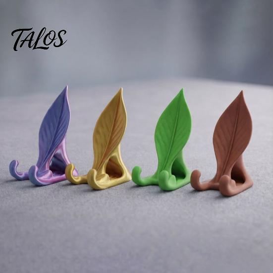 Universal Mobile Phone Holder Leaf Shaped Stand, 3D Printed with Double Portable Support Hook Support, Creative Hands Free Video Cradle, Artistic