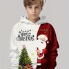 Merry Christmas Cartoon Santa Claus and  Tree Pattern Print, Casual and Comfortable Long Sleeved Pullover