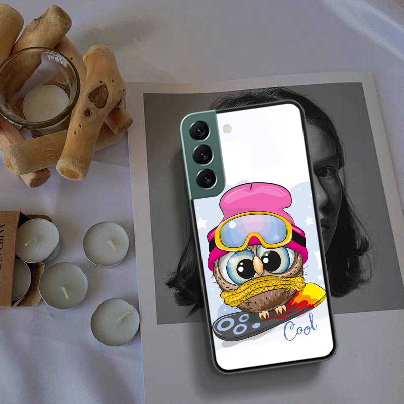 Baby Cute Owl Lover Cartoon Candy Winter Phone Case For Samsung Galaxy A12 A22 A32 A42 A52 A72 A54 A34 A24 A14 A73 A53 A33 A23 A