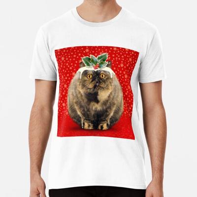 Zabawny Gruby Kot Pudding Świąteczny T-Shirt S-5XL Najlepszy T-Shirt