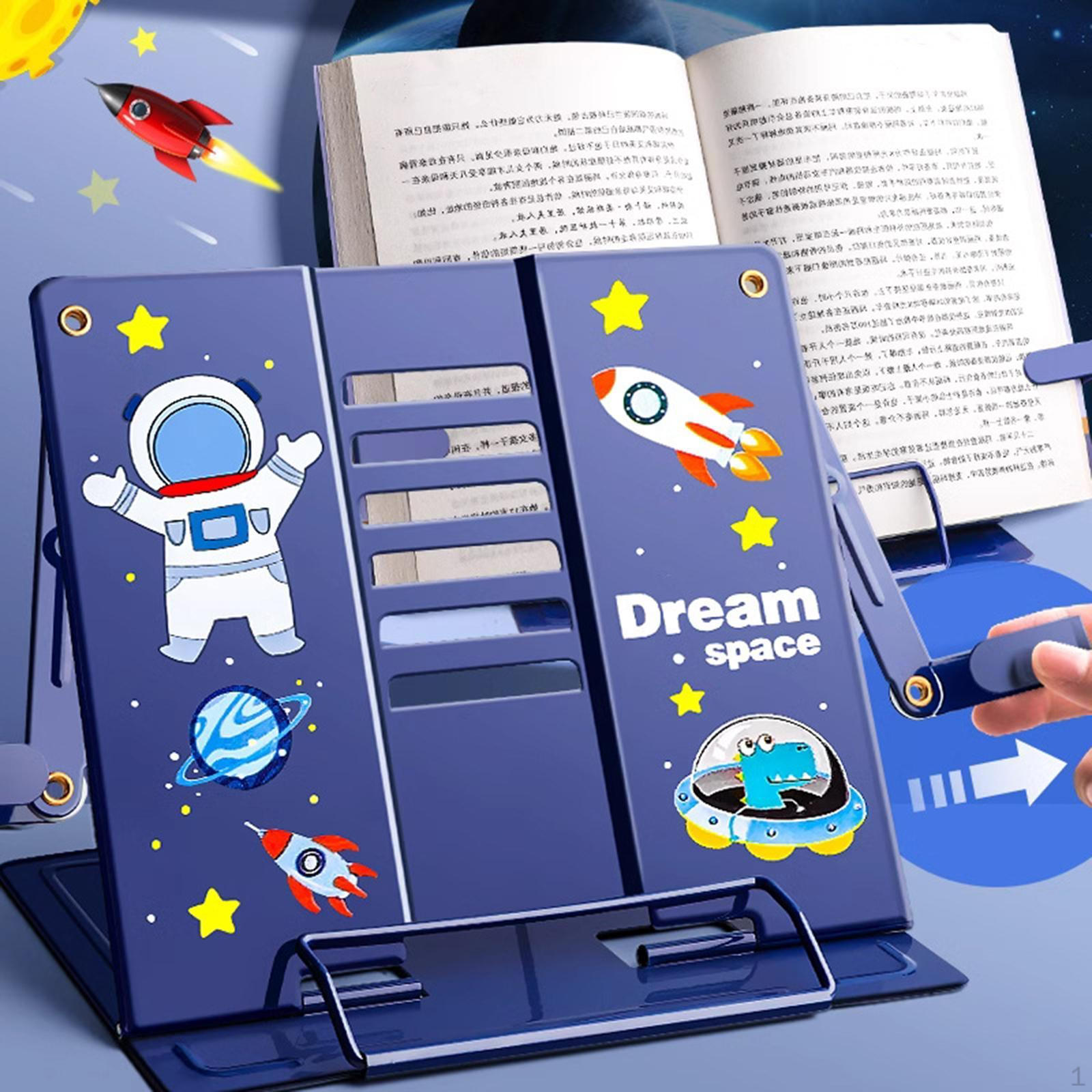 

Металлическая подставка для книг, прочная многофункциональная настольная стойка для кухни, дома, школы Deep Blue