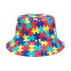 Blocks Pattern Panama for Women Men Summer Outdoor Sunscreen Bucket Hats Casual Fashion Decorate Fisherman Hat Female Sun Gorras
