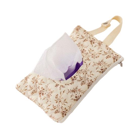 Baby Wipes Pouch Floral Quilted Portable Baby Organizer Bag Refillable Wet Wipes Bag