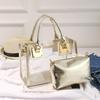 2025 Summer Women's Beach Bag: Korean Style Transparent Jelly Crossbody & Shoulder Mother-Child Handbag