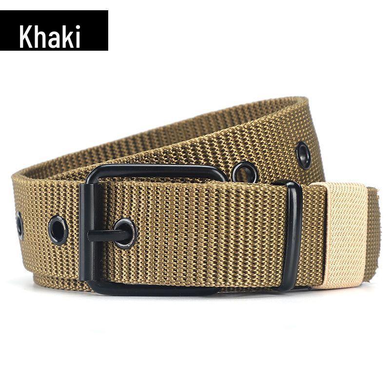 

Men s Thickened Canvas Belt with Pin Buckle and Multiple Holes - Ideal for Denim, Youth, and Students