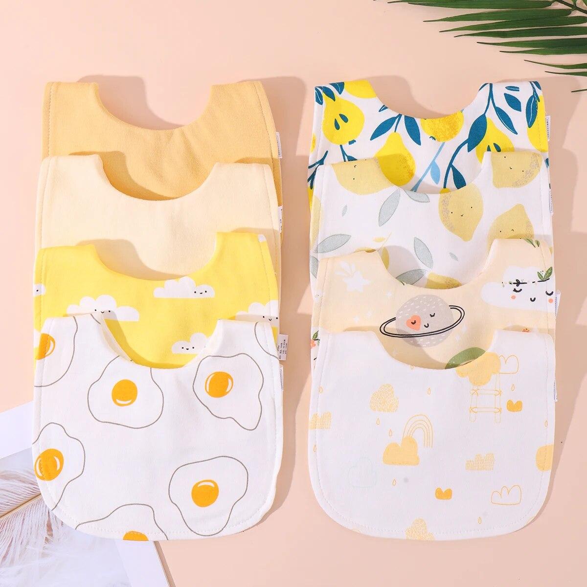 

Random 3pcs Baby Bibs Burp Cloths Bibs Soft Cotton Adjustable Bib U Shape Newborn Feeding Bibs Infants Saliva Towel жовтий