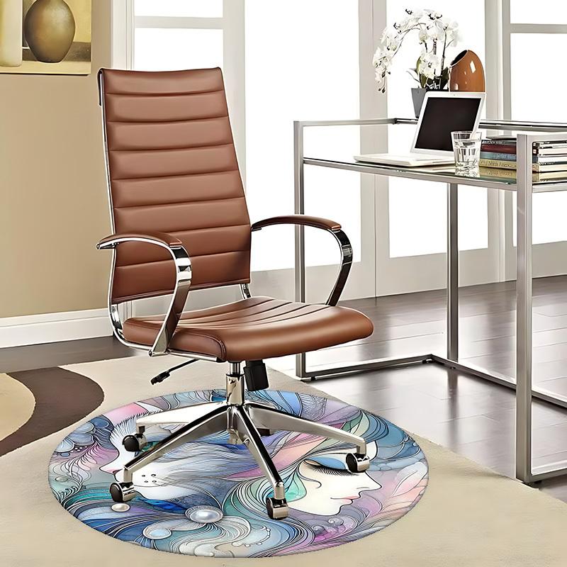 

1 шт. Круглий килимок з аніме-дизайном для офісного крісла, нековзкий килим для декору дому, вітальні, спальні, ігрової кімнати, святковий подарунок 80cm