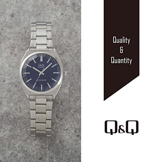 Citizen QQ Wristwatch Analog Waterproof Metal Band QB78-212 Mens Navy