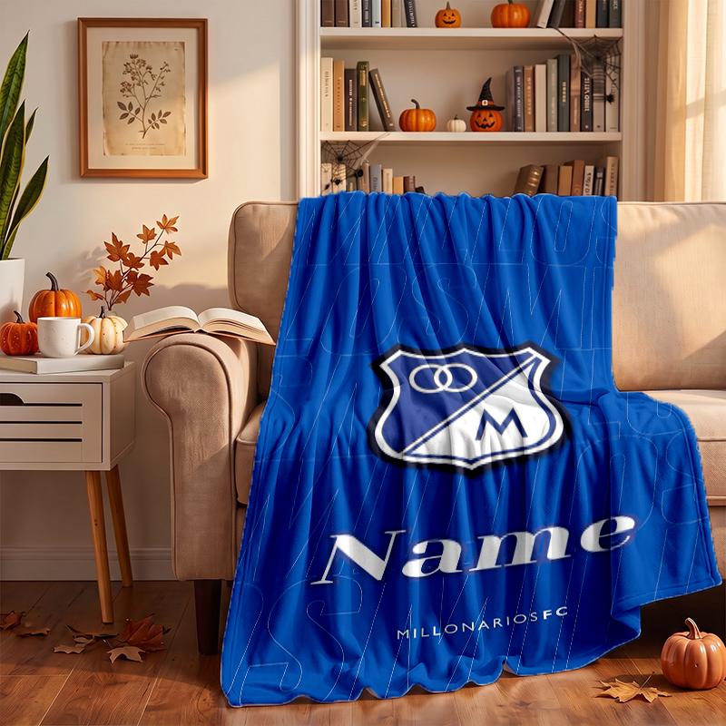Millonarios FC Custom Flannel Blankets Soft Warm Cozy Throws for Home Decor Holiday Gifts