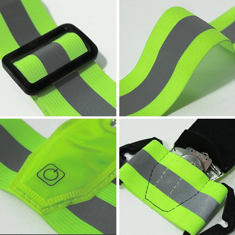 High Visibility Night Running Vest Adjustable Sports Vest  for  Night Warning Work Fishing