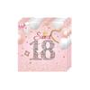18th Birthday Pink Party Set: Plates, Cups, Napkins, Cutlery, Flags.