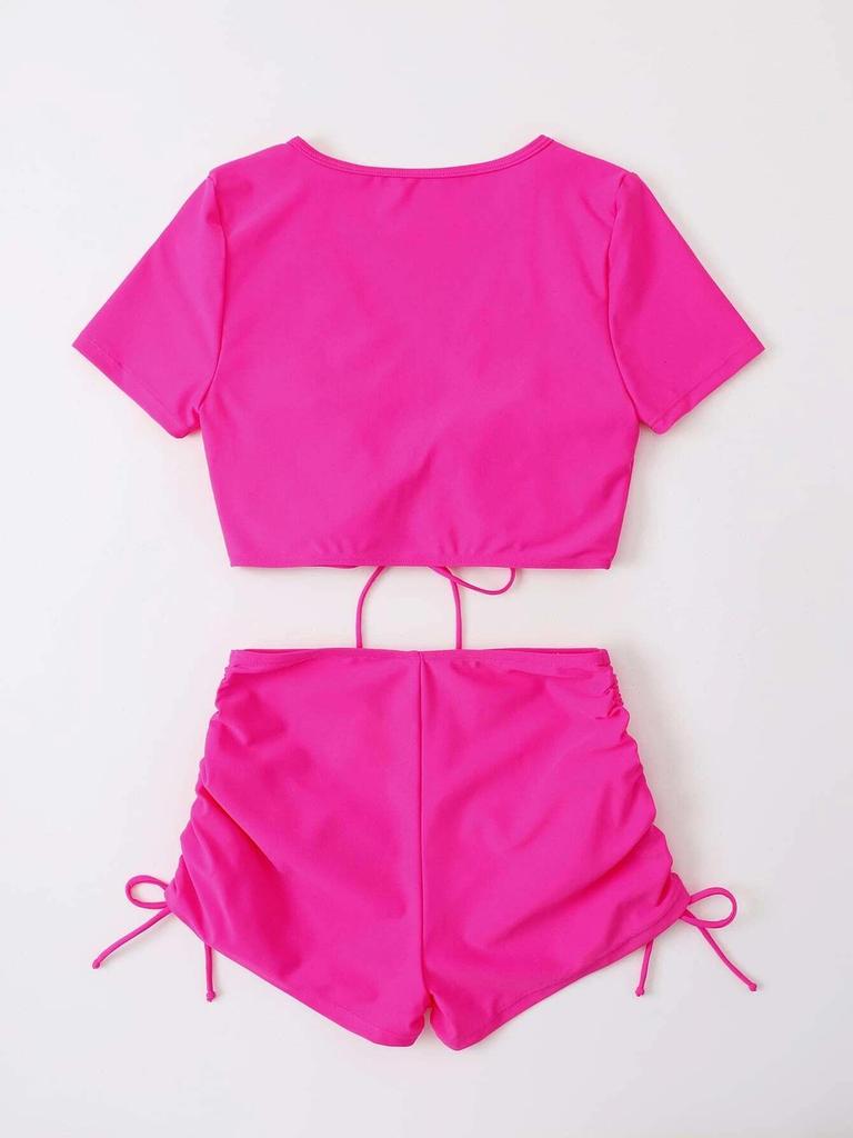 European & American Women's Sexy Tie-up Bow Fashion Beach Swimsuit Set