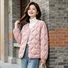 Light and thin cotton-padded clothes women's short casual cotton-padded jackets autumn and winter new V-neck warm jackets small versatile